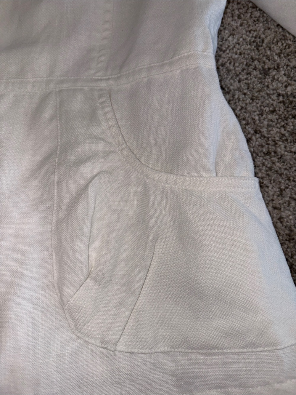 H&M White Linen Tailored Button-Front Jacket size 8 - Picture 5 of 7